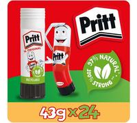 Pritt Original Glue Stick Sustainable Long Lasting Strong Adhesive Solvent Free Value Pack 43g (Pack 24) - 1564148