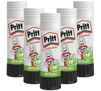 Pritt Sticks Glue 5 Pack, Glue Sticks 90% Natural Recyclable Strong Hold Adhesive for Home, School, Office Supplies, Kids - Child Friendly Quick-Drying for Paper, Fabric, Art & Crafts