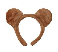 Pritties Accessories Brown Plush Furry Teddy Bear Ears Alice Hair Band Headband for Women-Adults, 1 Count (Pack of 1), Party, Fancy Dress