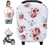 Privacy Baby car seat Covers - Stroller Canopy Nursing and Breastfeeding Covers, Multi-use carseat Canopy, for Boys and Girls Shower Gift (Print flower-02)