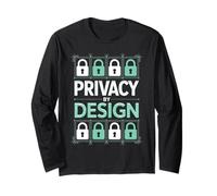 Privacy by Design Digital Security Padlock Circuit Long Sleeve T-Shirt