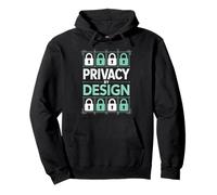 Privacy By Design Digital Security Padlock Circuit Pullover Hoodie