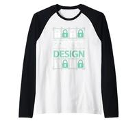 Privacy by Design Digital Security Padlock Circuit Raglan Baseball Tee