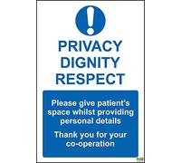 Privacy Dignity Respect Sign - 1.2mm Rigid Plastic 300mm x 200mm
