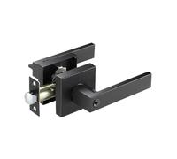 privacy door handle set, interior locking hardware, lever handle with secure rotary knob, door lock set for bedroom, renovati supplies