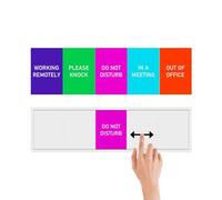 Privacy Door Sign, Do Not Disturb, Please Knock, In A Meeting, Out of Office, Working Remotely - Magnetic Slider Sign for Meeting Room or Any Room Need Privacy - Silver