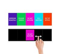 Privacy Door Sign, Do Not Disturb, Please Knock, In A Meeting, Out of Office, Working Remotely - Magnetic Slider Sign for Meeting Room or Any Room Need Privacy - Black