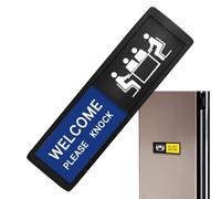 Privacy Door Sign, Self-Adhesive Welcome Please Knock Printing, Welcome Please Knock Door Sign, for Apartment Bathroom Business Dorm Hotel Mall Meeting Office