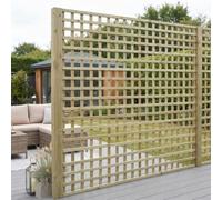 Privacy Fence Panel 6ft x 6ft Square Garden Trellis Wooden Screen 4pk | 182.8cm x 180cm, Flat Top Lattice Fencing, Pergola, Balcony & Patio Screening, Treated, Support for Plants & Vegetables