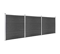 Privacy Fence Panel Set - 526x186 cm Black, Windbreak Slat Fence for Garden & Terrace - Outdoor, Weather Resistant, Stylish Design