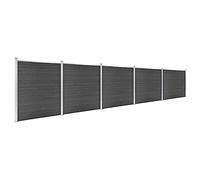Privacy Fence Panel Set - 872x186 cm Black, Windbreak, Stylish Slat Design for Garden & Terrace, Weather-Resistant Outdoor Screen, Modern Outdoor Decor