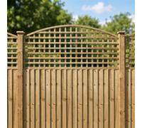 Privacy Fence Panel Topper 6ft x 2ft Arch Top Square Trellis Wooden 3pk | 182.8cm x 82cm, Arched Lattice Fencing, Wall-Mount or Add Extra Height, Treated, Support for Garden Plants & Vegetables