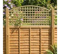Privacy Fence Panel Topper 6ft x 2ft Arch Top Square Trellis Wooden 3pk