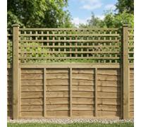 Privacy Fence Panel Topper 6ft x 2ft Square Garden Trellis Wooden 5pk