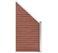 Privacy Fence Panel - Wind Protection, Slatted Design for Garden & Patio, Brown, 95x(105-180) cm - Stylish Outdoor Screening Solution