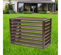 Privacy Fence Screen, Air Conditioner Cover, Outdoor AC Unit Enclosure, Hide Air Conditioner Fence, Trash Can Enclosure, Heavy Duty Aluminum Fence for Garden Patio Lawn ( Color : Brown B , Size : 5P: