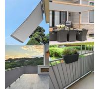 Privacy Fencing 180x650cm Waterproof UV Block 98% Windproof Privacy Cover for Patio Garden Pool - Includes Ties & Ropes Black Outdoor Protection