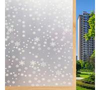 Privacy Film for Glass Windows 50 x 160 cm Opaque, Frosted, UV Blocking, Daytime Privacy, Removable, Non Adhesive, Static Cling, Blackout Window Film for Windows, snowflake