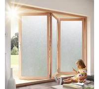 Privacy Film for Glass Windows 60 x 180 cm, Non-Adhesive Heat Control, UV Blocking Protection, Matt Stripe, Window Film No-Glue Frosted with Toolkit for Window, Pure scrub