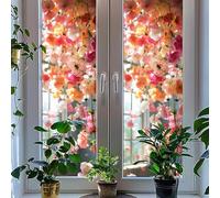 Privacy Film for Glass Windows, Opaque Fake Window Static Cling Film, Frosted Window Sticker Decals for Wall Door in Home Bathroom Kitchen Hotel Office, Flower Patterned, Sun Blocked, 40x100cm