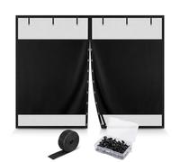 Privacy Garage Door Screen 488x214cm, Heavy Duty Magnetic Blackout Mesh for 2 Car Garage, Silver Grey Fiberglass Privacy Curtain, Hands-Free Self Closing, Keep Bugs Out(436x310cm)