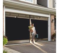 Privacy Garage Door Screen, Privacy Magnetic Fly Screen Netting, Fibreglass Bug Mesh Curtain Keeps Insects Out, Easy Install Hook and Loop, Lets Fresh Air in(W244 x H274 cm (W8 x H9 ft))