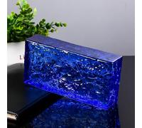 Privacy Glass Blocks - Transparent Ice Crystal Patterned Rectangular Bricks for Home, Office, Bar, and Hotel Walls, 20 x 10 x 5 cm - Decorative Partition Solution