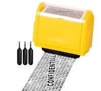 Privacy ID Address Blocker Roller Stamp - Identity Theft Protection and Personal Data Security Defender With 3 Refills Ink (Wide Yellow)