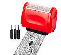 Privacy ID Address Blocker Stamp, Identity Theft Protection Roller Stamp, Privacy Safety Theft Roller Stamp Personal Data Security Data Defender Roller Stamp (Wide Red Stamp + 3 Refills Ink)