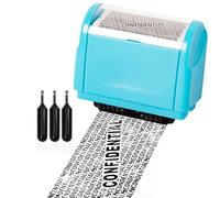 Privacy ID Address Blocker Stamp, Identity Theft Protection Roller Stamp, Privacy Safety Theft Roller Stamp Personal Data Security Data Defender Roller Stamp (Wide Blue Stamp + 3 Refills Ink)
