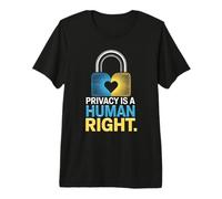Privacy is A Human Right Padlock Data Protection Premium T-Shirt
