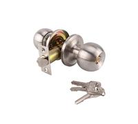 Privacy Knob Set Internal Door Lock Set Round Door Locks Set-Stainless Steel Knob-Copper Lock Core- Latch Size 60/70mm for Bedrooms, Bathrooms, Balcony, Kitchen