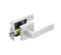 Privacy Lever Door Handle - Portable Modern Bedroom Knob, Heavy Duty Flat | Premium Reversible Lock for Left Or Right Side Installation, Interior Hardware Bathroom Home Office