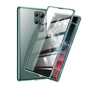 Privacy Magnetic Case for Samsung Galaxy S26/S26 Ultra Anti Peep Magnetic Adsorption Cover Front & Back 9H Tempered Glass Privacy Screen Protector Metal Frame Case Cover,Green,for Samsung S26 Plus