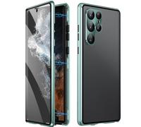 Privacy Magnetic Double Sided Tempered Glass Phone Case for Samsung Galaxy S25, S24, S23, S22, S21 Series, Anti-Peeping Screen, Wireless Charging (Green,S23Ultra)