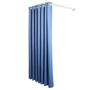 Privacy Partition Curtains for Fitting Room, Removable Changing Clothes Rooms with L Shape Pole/Rod, Boutiques Corners Clothing Shop Fitting Room(Blue set,90x100cm/2.9x3.3ft)