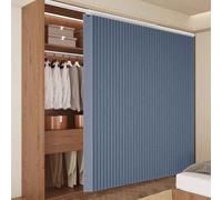 Privacy Pleated Folding Door Curtain with Telescopic Rod - Room Darkening Magnetic Closure Curtains for Closet Home and Room Decor (W 240*H 200cm)