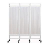 Privacy Screen,3-8 Panels Medical Privacy Screen,6Ft High Folding Room Seperating Divider,Standing Door Partition with Wheels,Ideal for Ward/Clinic/Patient/Exam(White,3-Panel)
