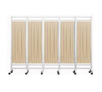 Privacy Screen,3-8 Panels Medical Privacy Screen,6Ft High Folding Room Seperating Divider,Standing Door Partition with Wheels,Ideal for Ward/Clinic/Patient/Exam(Yellow,5-Panel)
