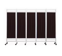 Privacy Screen,3-8 Panels Medical Privacy Screen,Standing Door Partition with Wheels,6Ft High Folding Room Seperating Divider Ideal for Ward/Clinic/Patient/Exam(Brown,5-Panel)