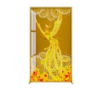 Privacy Screen Floor-standing Screen Partition Home Decoration Background Wall Office Phoenix Crystal Porcelain Metal Seat Room Divider