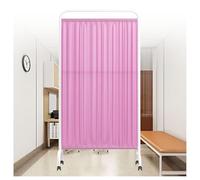 Privacy Screen,Folding Medical Privacy Screen,Privacy Screen with 360° Wheels,Single Panel Protective Screens Divider,Ward/Beauty Salon/Health Hall Standing Door Partition(Pink,4-Panel)