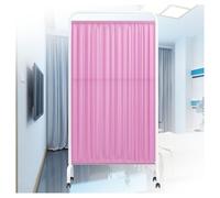 Privacy Screen,Medical Privacy Screen,Folding Privacy Screen with Wheels,6ft High Protective Screens Divider,Ward/Beauty Salon/Health Hall Standing Door Partition(Pink,5-Panel)