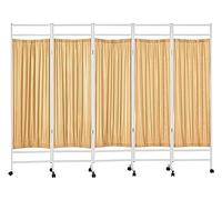 Privacy Screen,Medical Privacy Screen Portable 6 Panel Room Partition Wall for hospital/clinic/ward, Indoor Temporary Fencing with Wheels, Metal Iron Frame