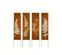 Privacy Screen Metal 4 x 11 cm x 44 cm Privacy Screen Garden Patina Rust Look Privacy Screen for Garden Corten Steel Privacy Screen Garden Decoration Fence Rust