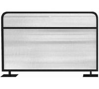 Privacy Screen Panel for Dining Area, Iron Divider with Translucent Glass, Ideal for Office and Restaurant Workspaces, Enhance Personal Space and Comfort