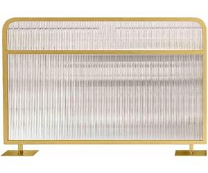 Privacy Screen Panel for Dining Area, Iron Divider with Translucent Glass, Ideal for Office and Restaurant Workspaces, Enhance Personal Space and Comfort