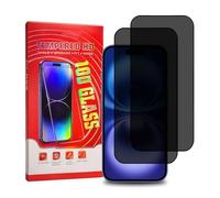 Privacy Screen Protector For iPhone 16, iPhone 15, 2 Pack Anti-Spy Tempered Glass Film [Impact-Resistant][Anti-Shatter][Anti-Scratch] [Full Coverage]