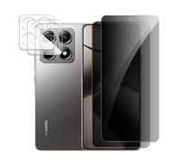 Privacy Screen Protector for Xiaomi 14T Inch, 2 Pieces Tempered Glass Film AntiSpy Film with 2 Pieces Camera Protection, 9H Hardness, Compatible with Cover
