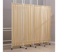 Privacy Screen Room Divider, Metal Folding Medical Privacy Screen, Rolling Room Divider Partition On Wheels And Detachable Nylon Cloth For Office Restaurant Clinic Salon Wall Fencing(Color:Yellow)